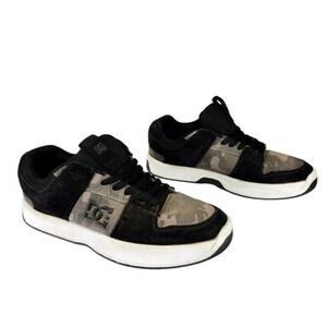 DC Lynx Zero Mens 6 Camo Skater Shoes Sneakers Wom 7.5 Black Suede Green White